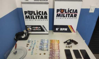 Força Tática desarticula quadrilha e apreende arma de fogo, munições e drogas
