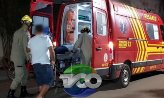 Homem passa mal e sofre acidente no centro de Pontes e Lacerda