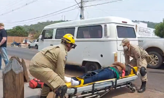 Motociclista tenta utrapassagem e provoca acidente no perímetro urbano da BR-174B