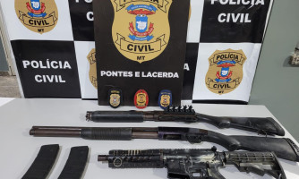 Durante operação Polícia encontra espingardas e fuzil enterradas em casa de faccionado