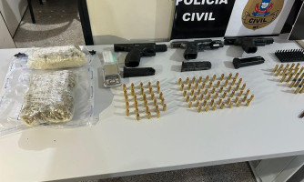 Goe e Polícia Civil prendem quatro pessoas com armas, drogas e dinheiro, em Pontes e Lacerda