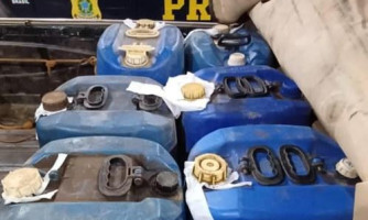 COMBATE AO CRIME:  Transporte ilegal de combustível: PRF apreende 300 litros em Pontes e Lacerda