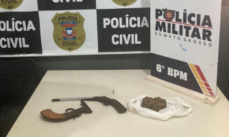 Membro de facção criminosa é preso com armas de fogo e porção de maconha