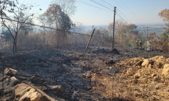 Incêndio na Serra do Patrimônio afeta serviços de telecomunicações em Pontes e Lacerda