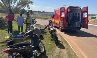 Motociclista invade preferencial e provoca acidente de trânsito