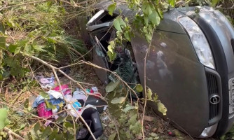 Família do Paraná sobrevive a acidente grave na BR 174, em Pontes e Lacerda