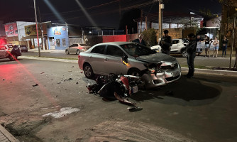 Mulher fica em estado grave após acidente de trânsito na avenida Marechal Rondon