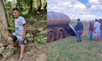 Tragédia: Menino de 11 anos morre em acidente com caminhão