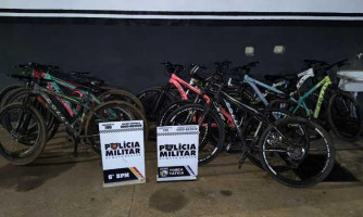 Polícia Militar recupera 13 bicicletas furtadas e detém cinco adolescentes em Cáceres
