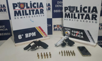 Polícia prende trio com armas que seriam usadas em homicídio em Cáceres