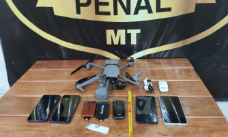 Polícia Penal intercepta drone com carga de telefones e acessórios na penitenciária da Mata Grande