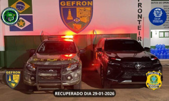 GEFRON e PRF recuperam Hilux SW4 roubada e detêm suspeito em Porto Esperidião