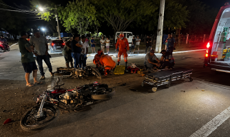 Mulher sofre múltiplas fraturas após batida entre duas motos na br-174b, em Pontes e Lacerda