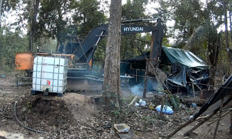 Operação conjunta das forças de segurança combate garimpo ilegal na terra indígena Sararé