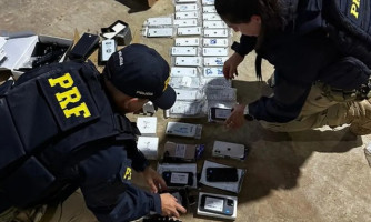 40 Celulares apreendidos sem nota fiscal pela PRF em Comodoro MT