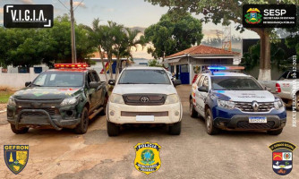 Bandidos dopam vítimas durante roubo de Hilux ; veículo foi recuperado em Pontes e Lacerda
