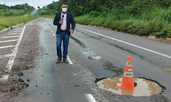 Buracos na BR 174: trecho deteriorado causa revolta na população