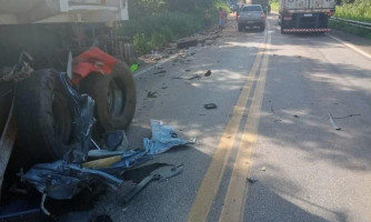 Caminhoneira Aline Fucther sofre grave acidente em Pontes e Lacerda