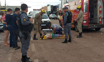 Ciclista atravessa avenida e é atropelada em Pontes e Lacerda