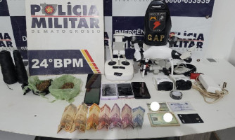 Cuiabá: PM desarticula quadrilha, apreende drone e impede lançamento de drogas em presídio