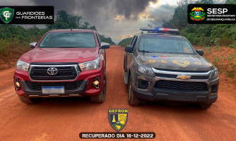Duas pessoas são detidas com camionete furtada pelo Gefron