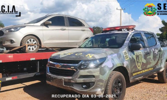 Em Porto Esperidião, Gefron recupera carro roubado da cidade de Cáceres