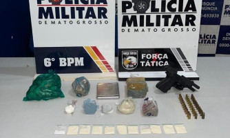 Força Tática prende suspeito por tráfico; arma de fogo, drogas e munições são apreendidas