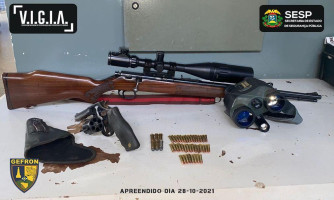 Gefron apreende armas e detém pessoas tentando invadir terras em Conquista do Oeste