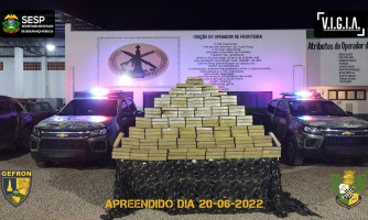 Gefron prende quatro e apreende mais de 150 kg de pasta base e cloridrato de cocaína