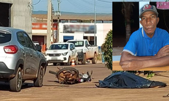 Idoso morre após acidente entre carro e moto, em Pontes e Lacerda