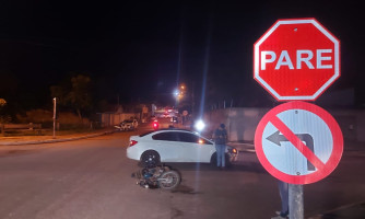 Invadiu e bateu: mais um acidente envolvendo moto em Pontes e Lacerda
