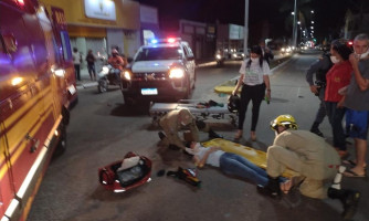 Motociclista invade preferencial e fica ferida no Jardim Bela Vista