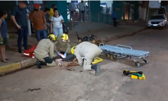 Motociclista sofre fratura e fica inconsciente após acidente na Marechal Rondon