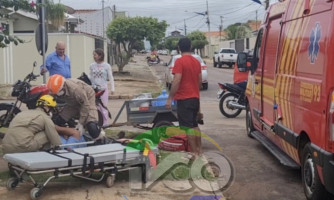 Motociclista sofre perfuração no pé após acidente de trânsito em Pontes e Lacerda