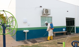 Nova Lacerda realiza protocolo de Higienização e Desinfecção do local de coleta dos testes do Coronavírus