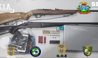 Polícia Civil e Gefron apreende armas em residência na zona rural de Vila Bela