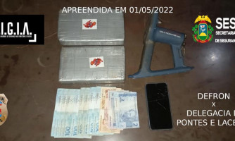 Polícia Civil prende homem com dois tabletes de cloridrato de cocaína na rodoviária de Cáceres