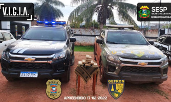 Tráfico de drogas: Gefron prende duas pessoas com cerca de oito quilos de maconha