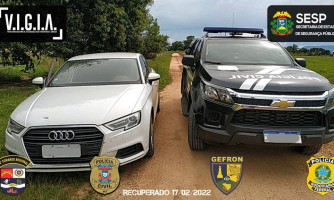 Veiculo furtado em Cuiabá é recuperado pelo Gefron na região de Fronteira