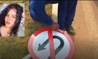 Vereador consegue placa de sinalização onde grávida morreu após acidente