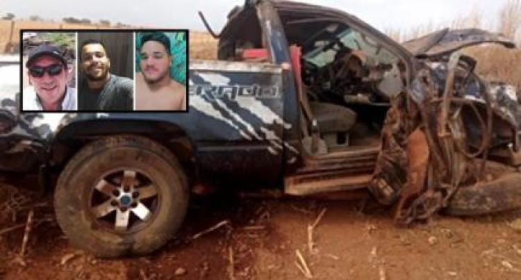 Homens morrem em grave acidente de caminhonete; corpos foram dilacerados