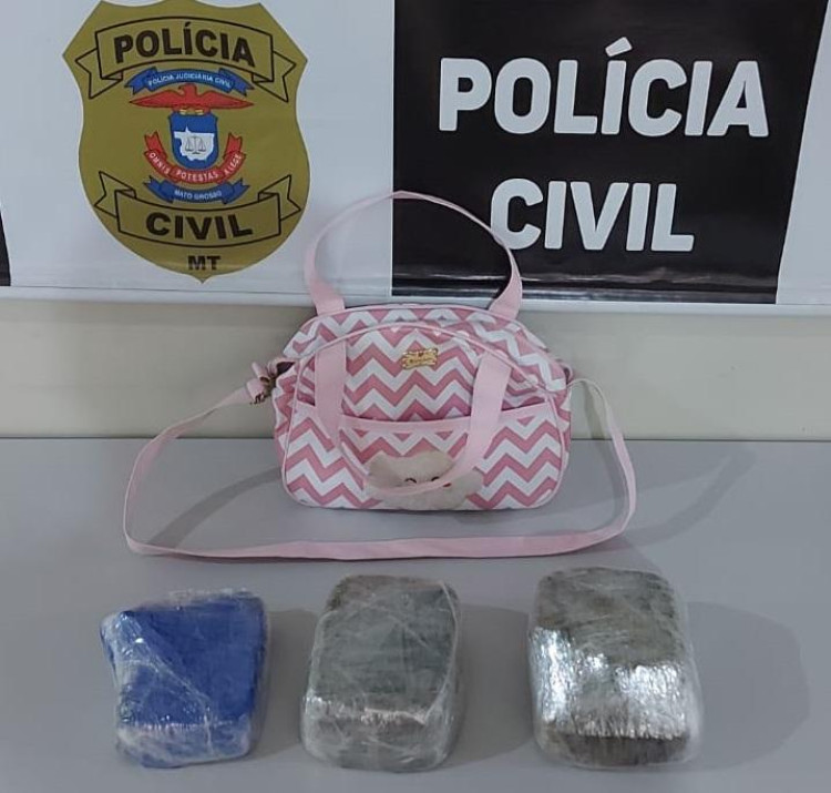 Polícia Civil apreende bolsa infantil carregada com pasta base de cocaína