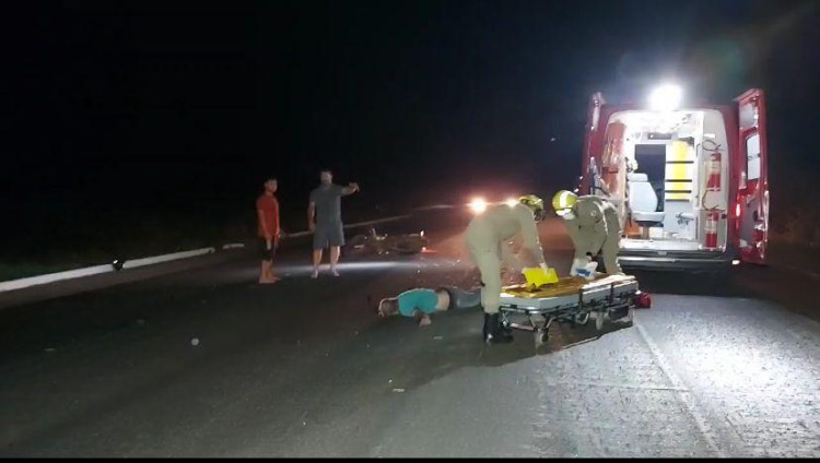 Motociclista fica ferido após acidente na Br 174