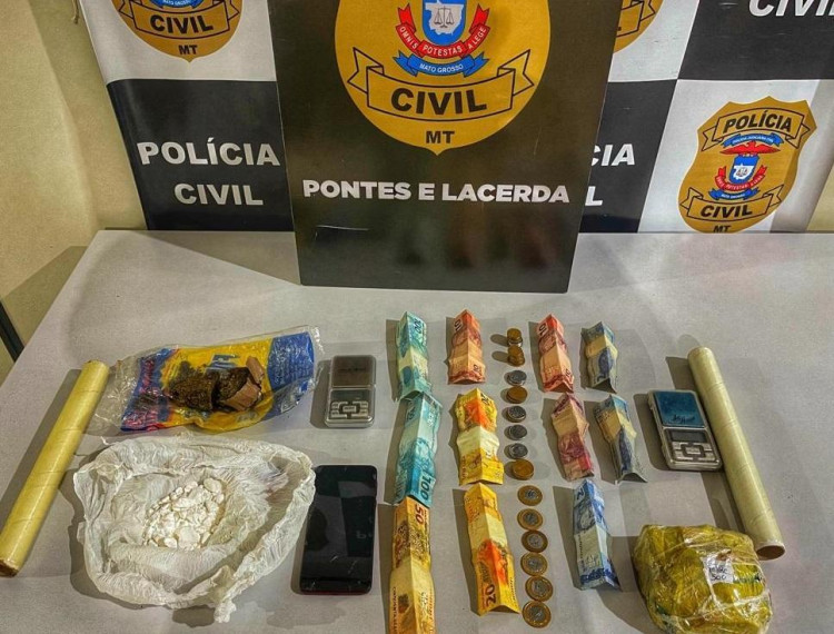 Traficante é preso pela Polícia Civil com mais de meio quilo de entorpecentes e apetrechos para vender drogas