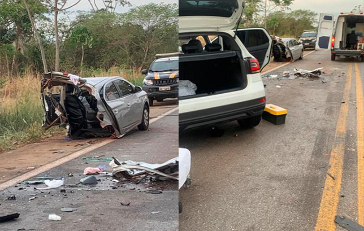 Tragédia na BR: Cinco feridos e uma morte em colisão frontal entre carros