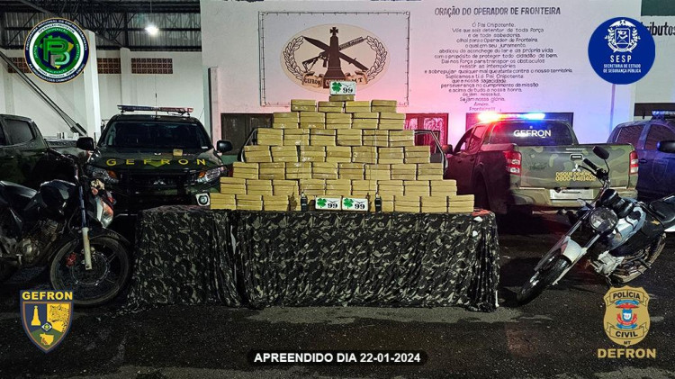 Grupo é capturado pelo Gefron transportando drogas na Vila Cardoso