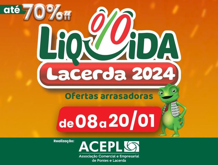 Liquida Lacerda 2024 vai movimentar comércio em janeiro, diz presidente da Associação Comercial