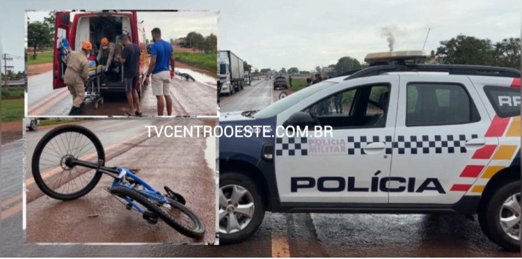 Acidente: ciclista é encaminhada em estado grave ao Hospital Vale do Guaporé