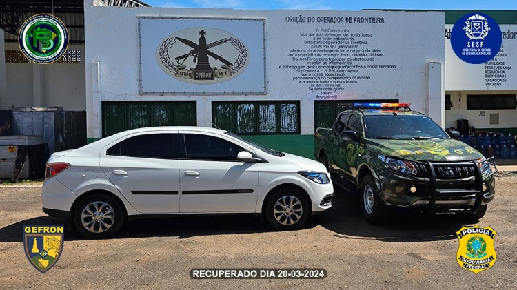 Operação conjunta resulta na recuperação de veículo furtado e prisão de foragidos