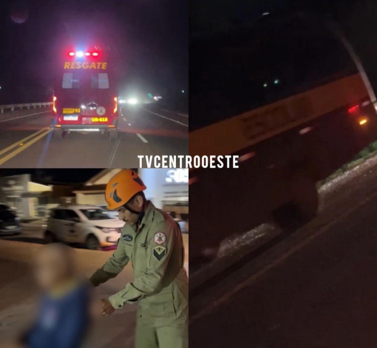 Ônibus escolar bate em carro na BR 174, em Pontes e Lacerda